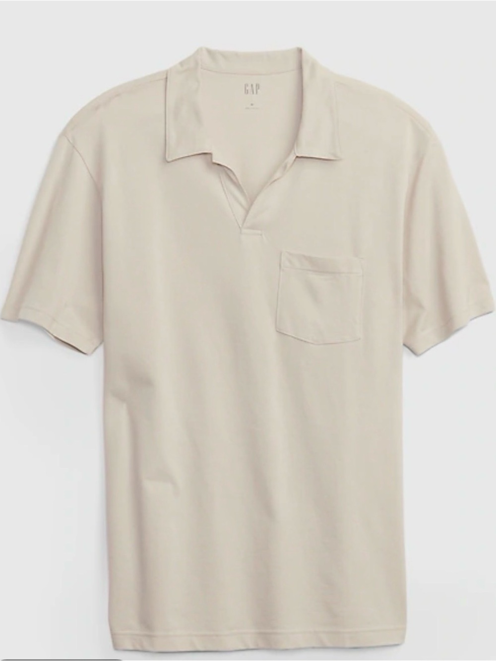 GAP Men's Pocket Polo Shirt Moonstone Short-Sleeve Polo with Chest Pocket XL